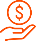 icon dollar on hand